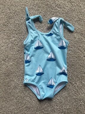 NWOT Light Blue Sailboat One-Piece Swimsuit